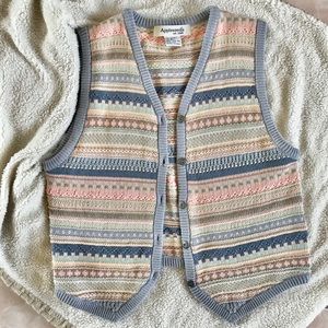 Appleseed’s Striped Button Up Vest Size Medium